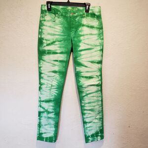 Michael Kors Woman's Green Tie Dye Jeans Size 6